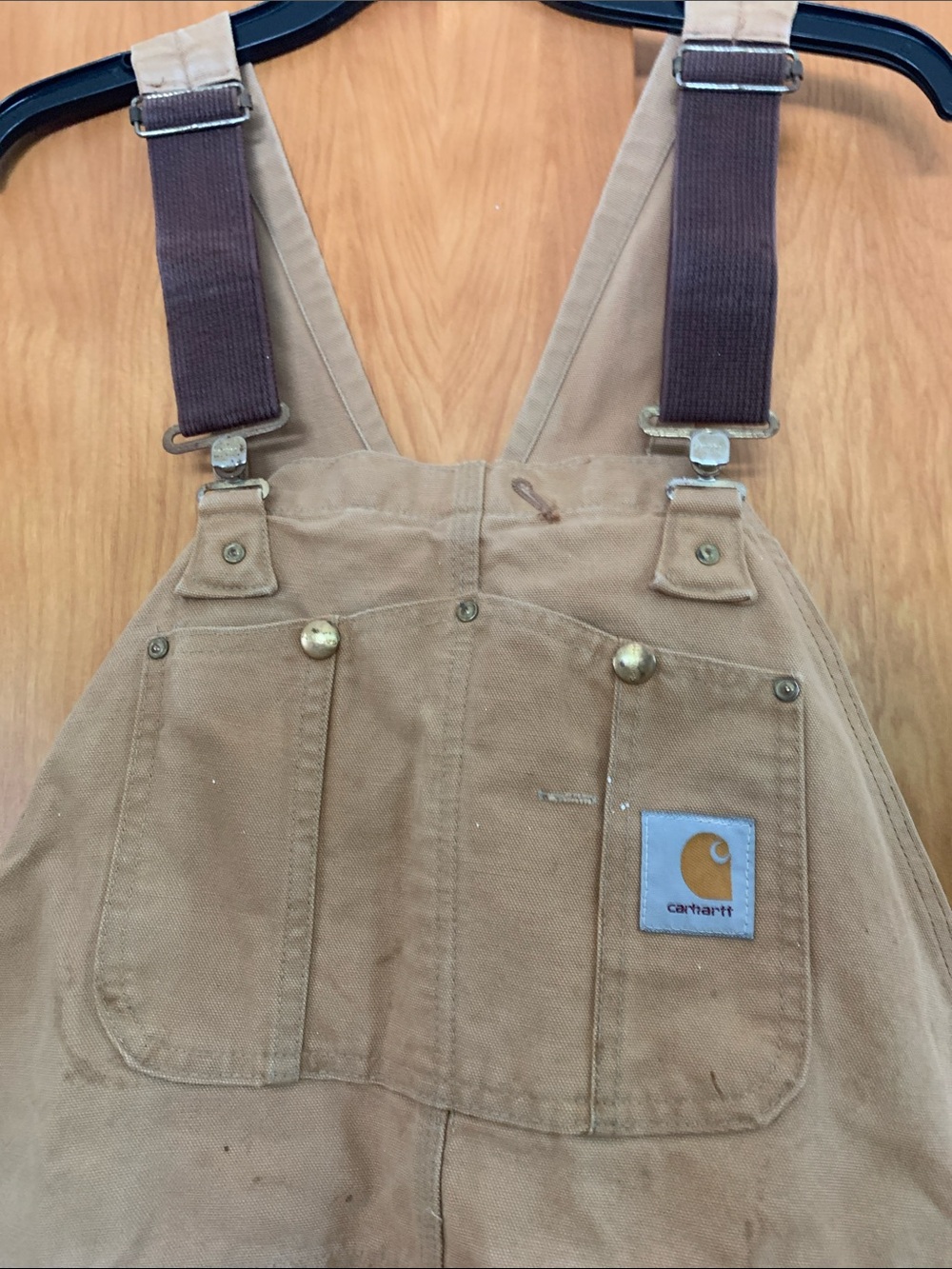 Carhartt double knee unlined distressed vintage bib Overalls utility street XL - Picture 2 of 6